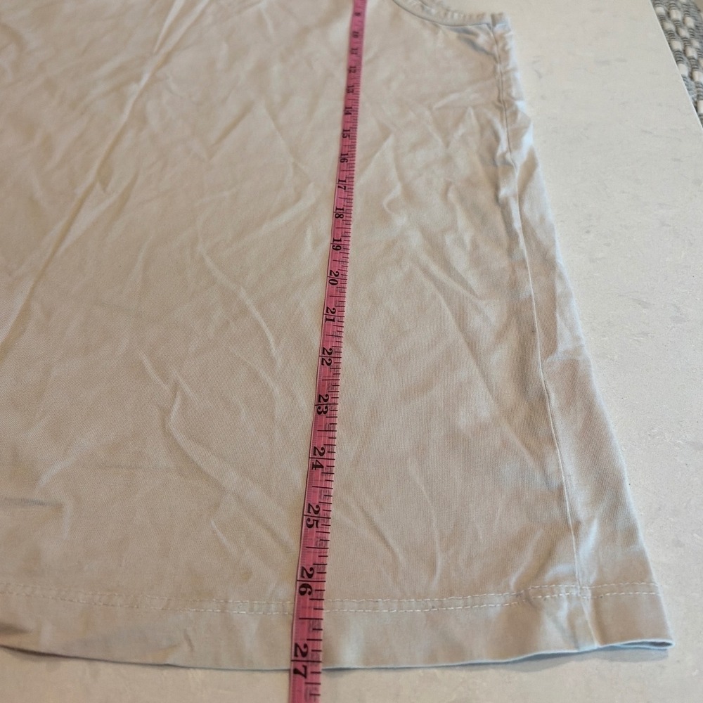 Calvin Klein Tank Top Mens Beige CK Logo Patch Minimalist Streetwear Style - Picture 10 of 10
